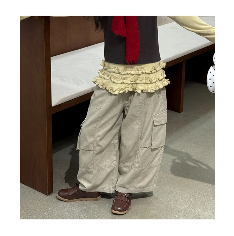 精选-72270-TBB花与寻女童工装裤2025秋季新款韩版儿童工装多口袋