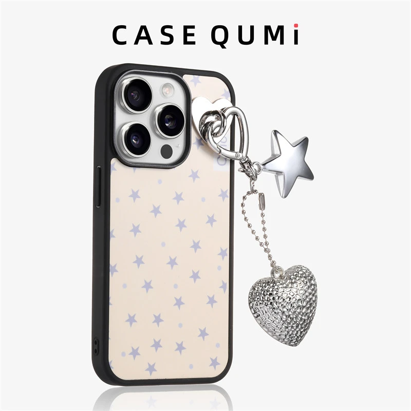 黄底满屏星星带挂件适用苹果16手机壳新款16promax套iphone15prom