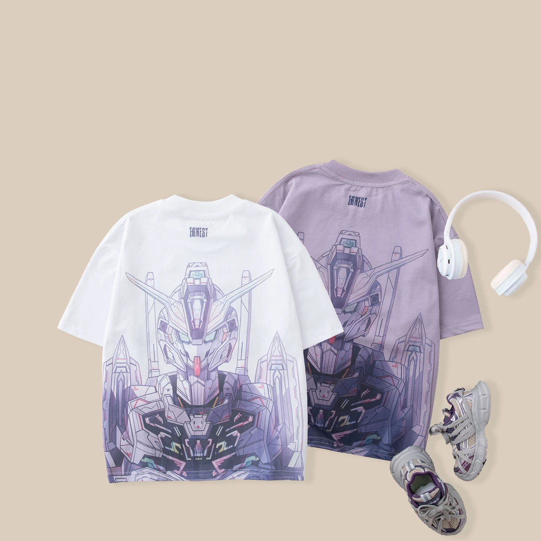 现货儿童夏款短袖T恤2025新款男童潮流炫酷机甲T恤BX6528华子童装
