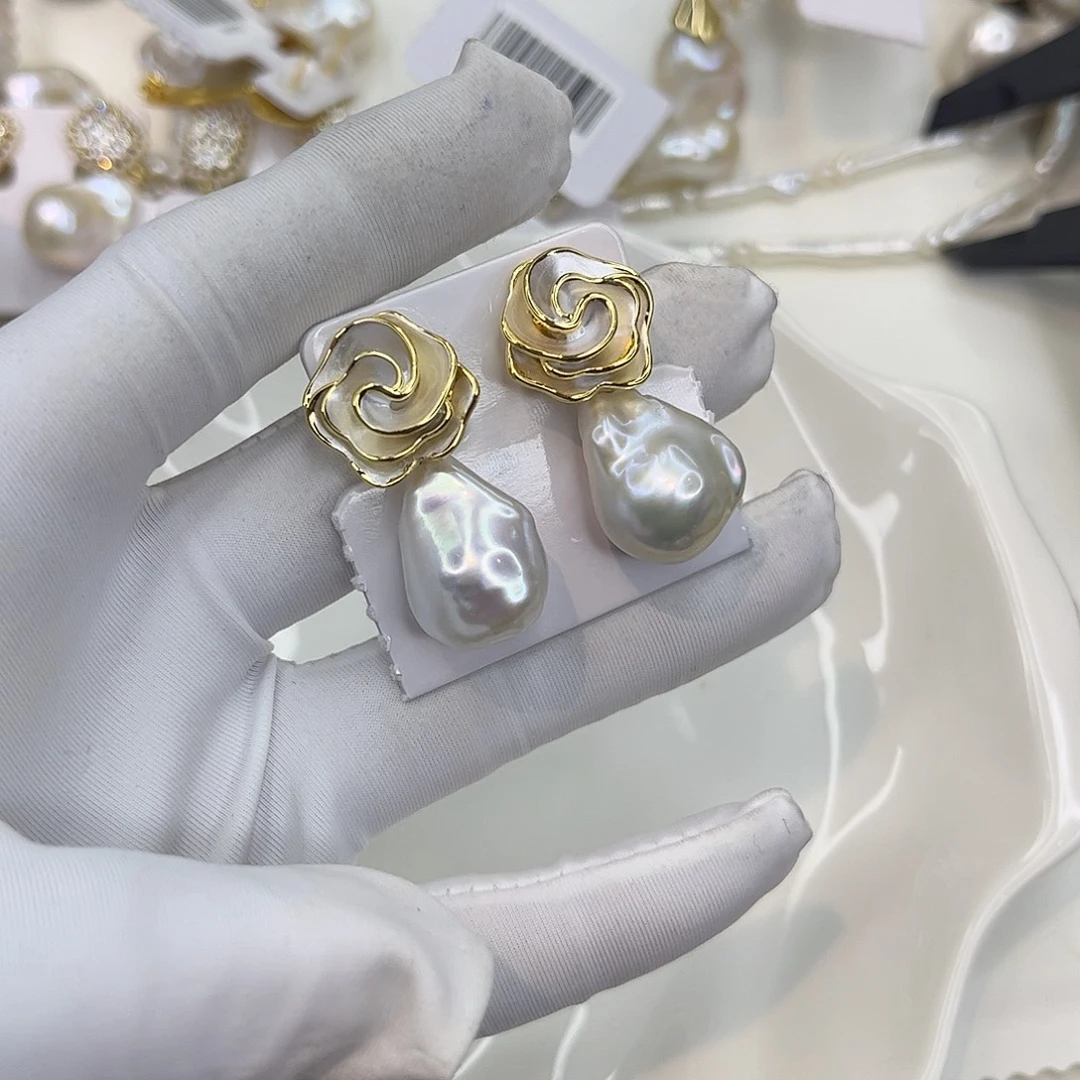 耳饰淡水珍珠合金