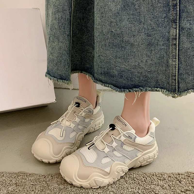 网布运动鞋丑萌老爹鞋厚底百搭透气学生鞋285-1