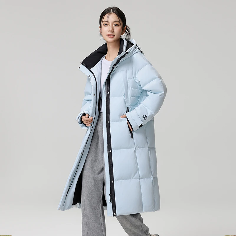 雪中飞2024秋冬季新款连帽中长款羽绒服保暖外套X40144614F