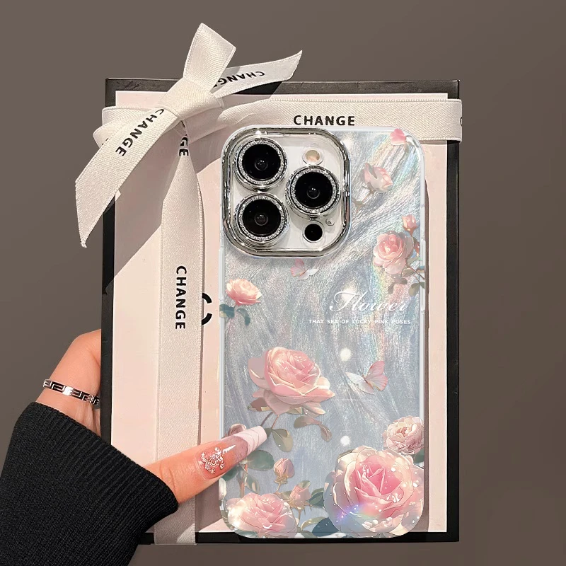 新款月季花手机壳适用于苹果16/oppo华为vivo高颜值流行网红女款