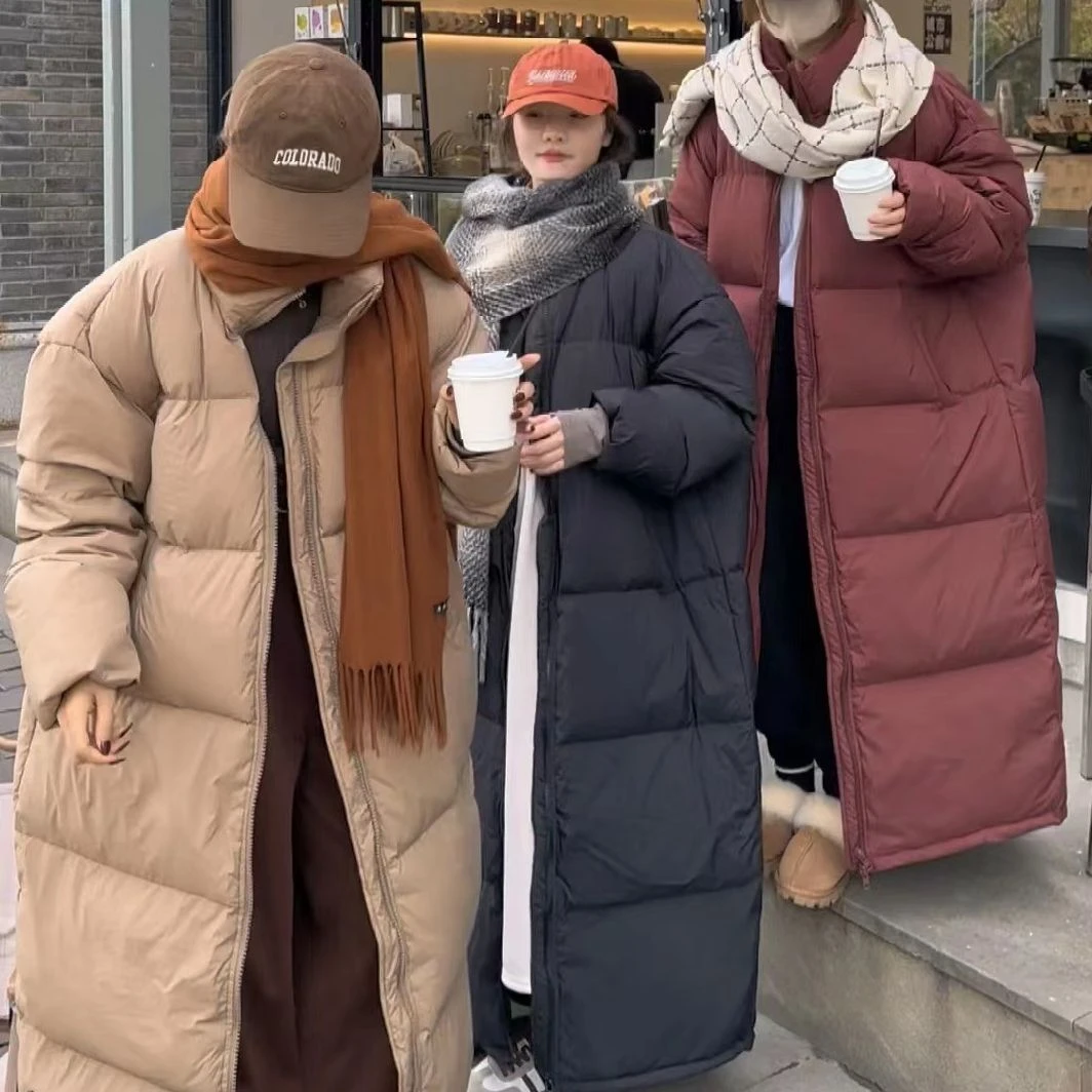 2023冬季新款韩版长款立领超长过膝情侣加厚时尚棉服外套611款