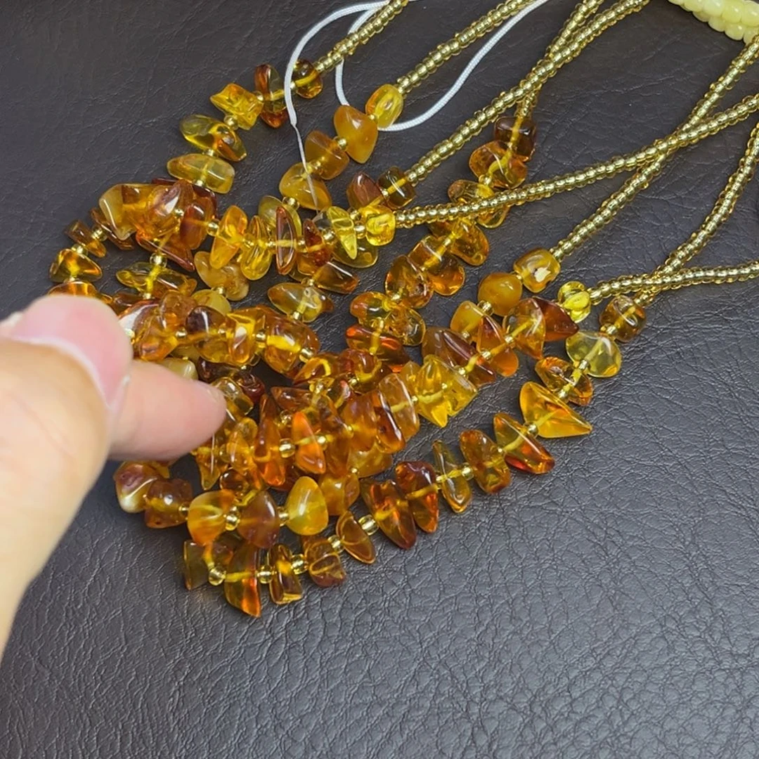 琥珀未镶嵌裸石随型锁骨多样发其一