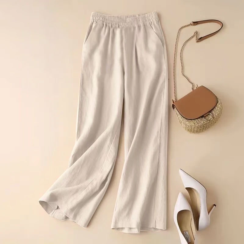 薄款中老年夏季阔腿裤休闲裤夏季肥婆裤子薄款时尚大气宽松垂感