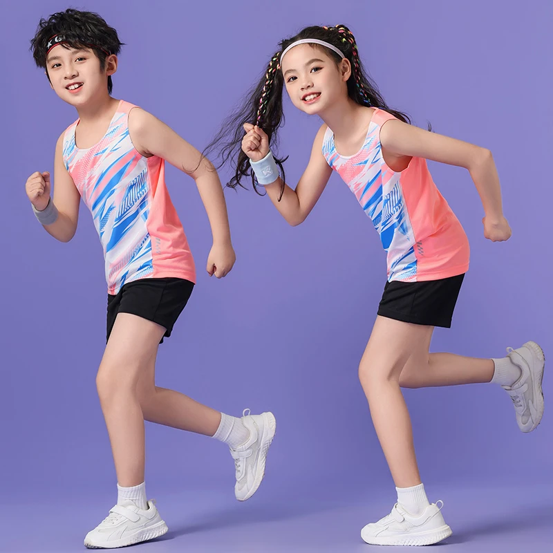 儿童田径服套装小学体育生训练服男女体考运动背心跑步比赛服定制