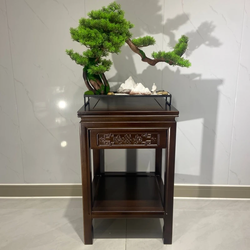 中国结实木花架鱼缸架方几盆景架客厅小茶几桌子沙发侧边角几边桌