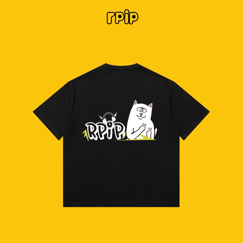 RPIP夏季短袖T恤男半袖潮流印花学生圆领百搭情侣装国潮宽松ins