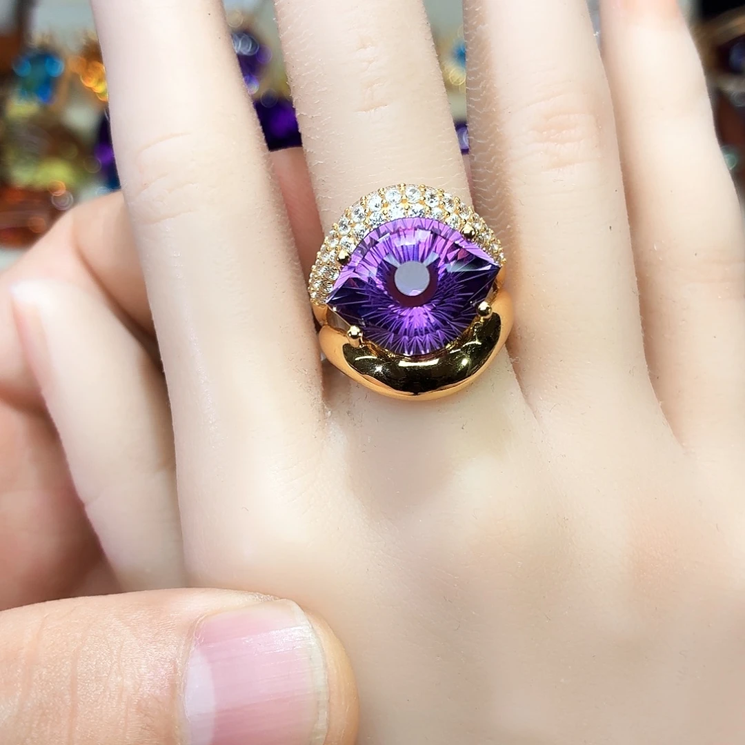 水晶银S925镶嵌戒指