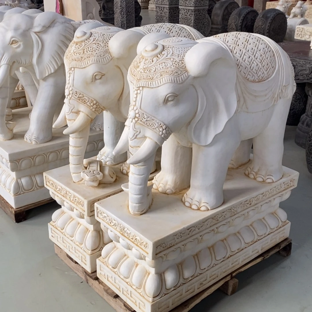 摆***人石头大象1米摆件包邮不管卸车不管摆放