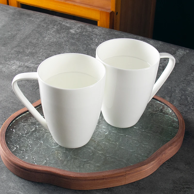 纯色马克杯2只装家用喝水杯茶杯新骨瓷办公室咖啡杯P