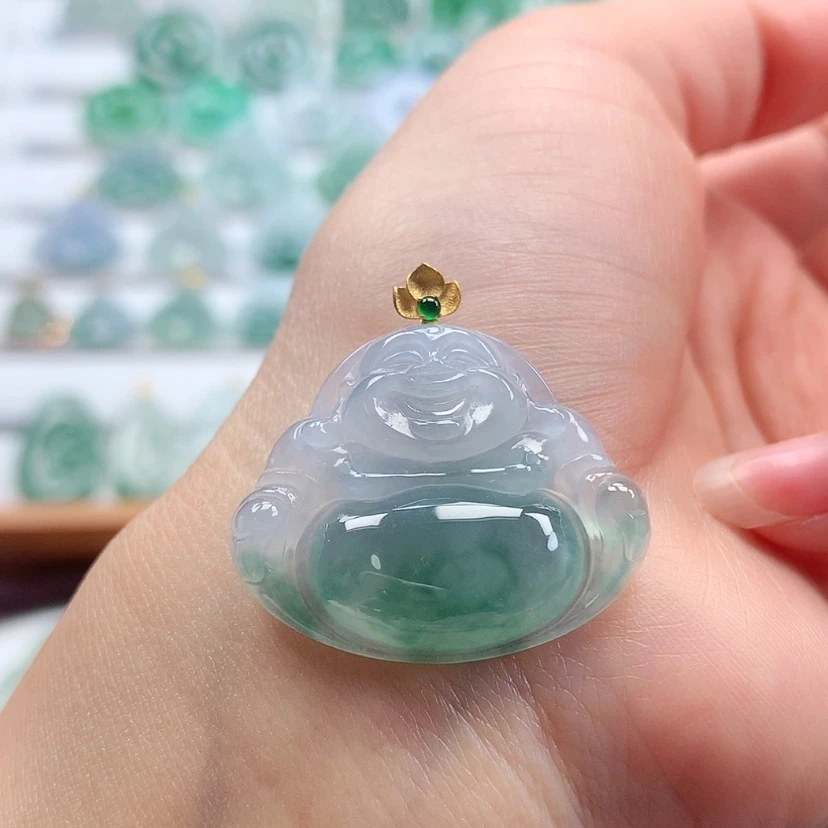 【闪购商品】翡翠吊坠(赠链)18K金镶嵌