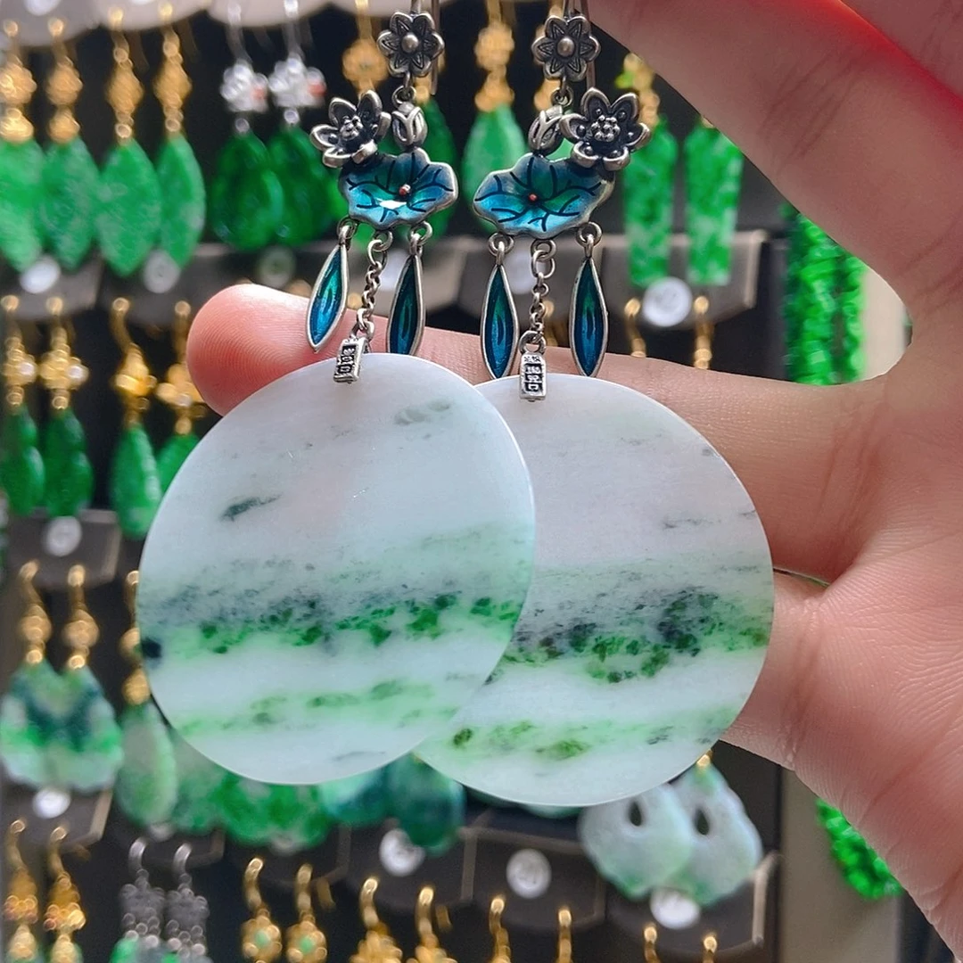 翡翠未镶嵌耳饰翡翠