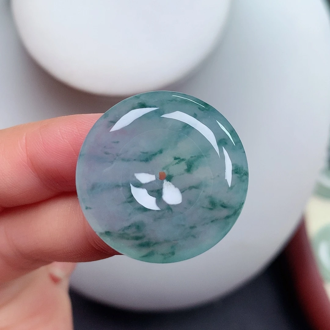 翡翠未镶嵌颈饰平安扣 27.3x6.5mm