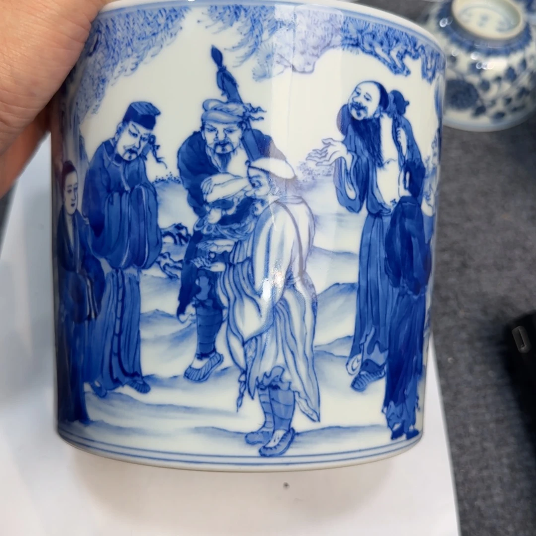 瓷杯子当代仿古精品全手工