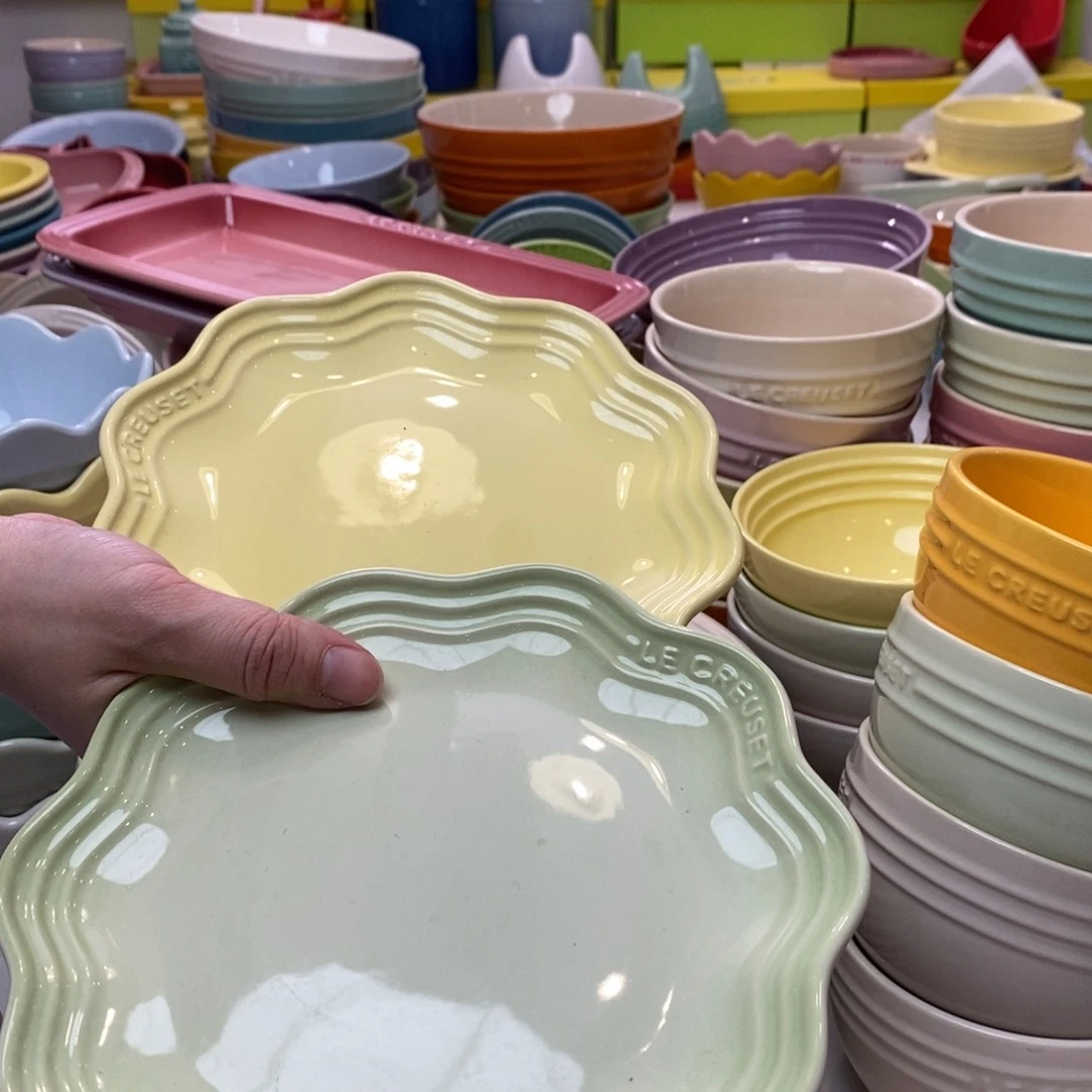 瓷片微瑕2个7英寸花边盘