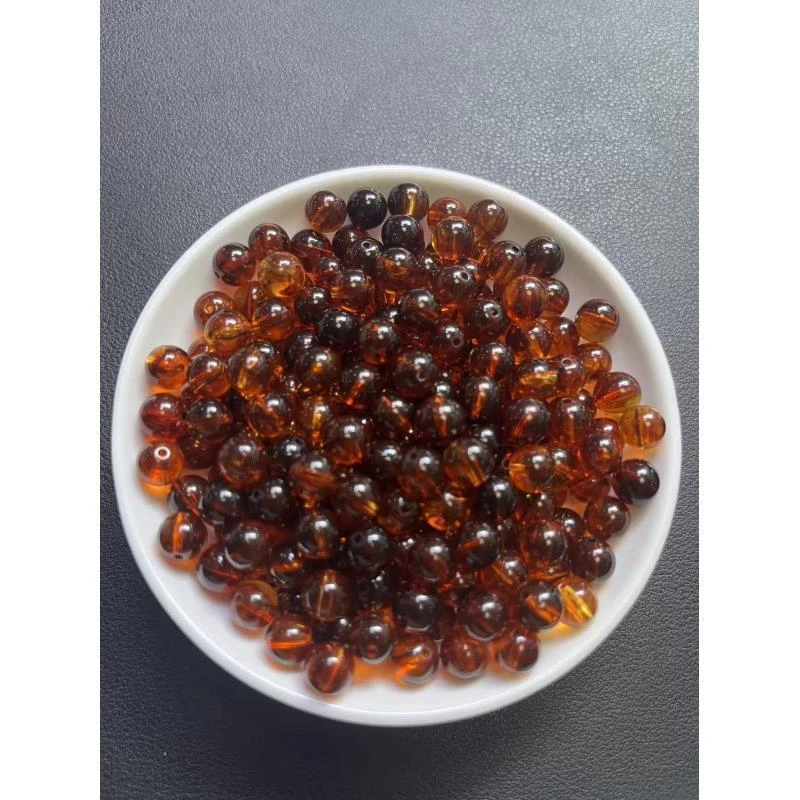 天然琥珀散珠   光面药珀704--卡12MM -- 20颗（赠弹力绳）