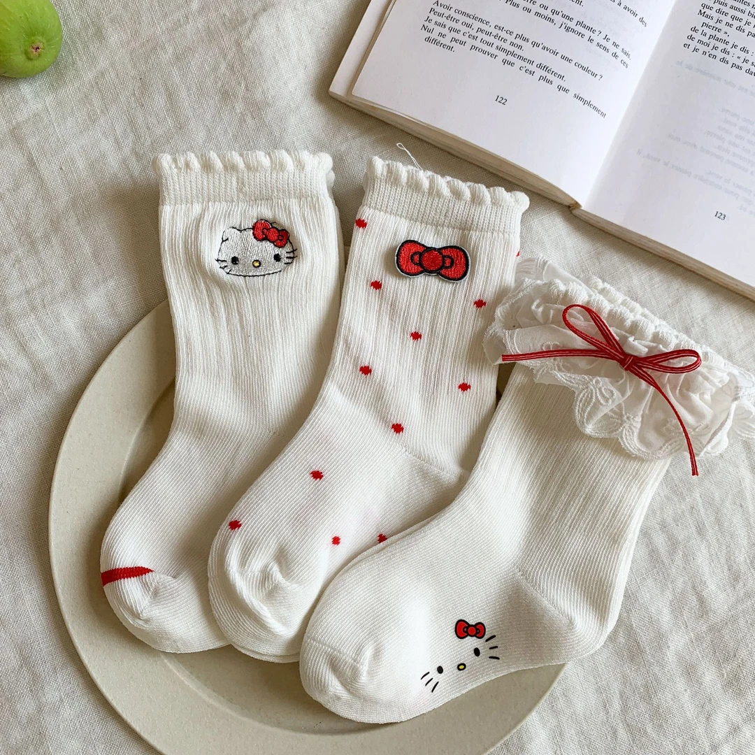 新款童装女童卡通袜子秋季2025新款儿童可爱中筒袜女宝宝春秋袜P