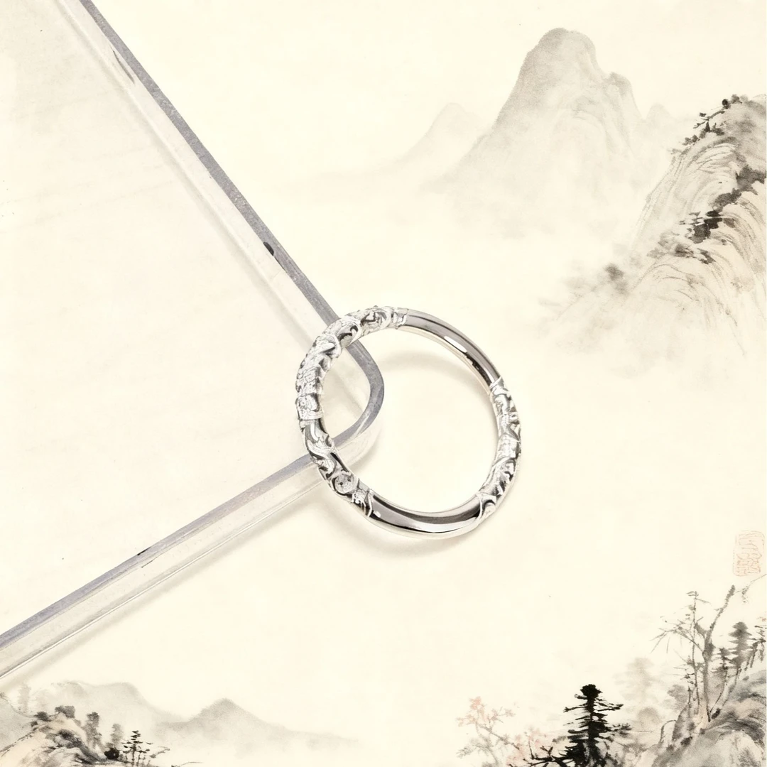 足银戒指 【卷草纹戒指】足银999百搭时尚奢华指环