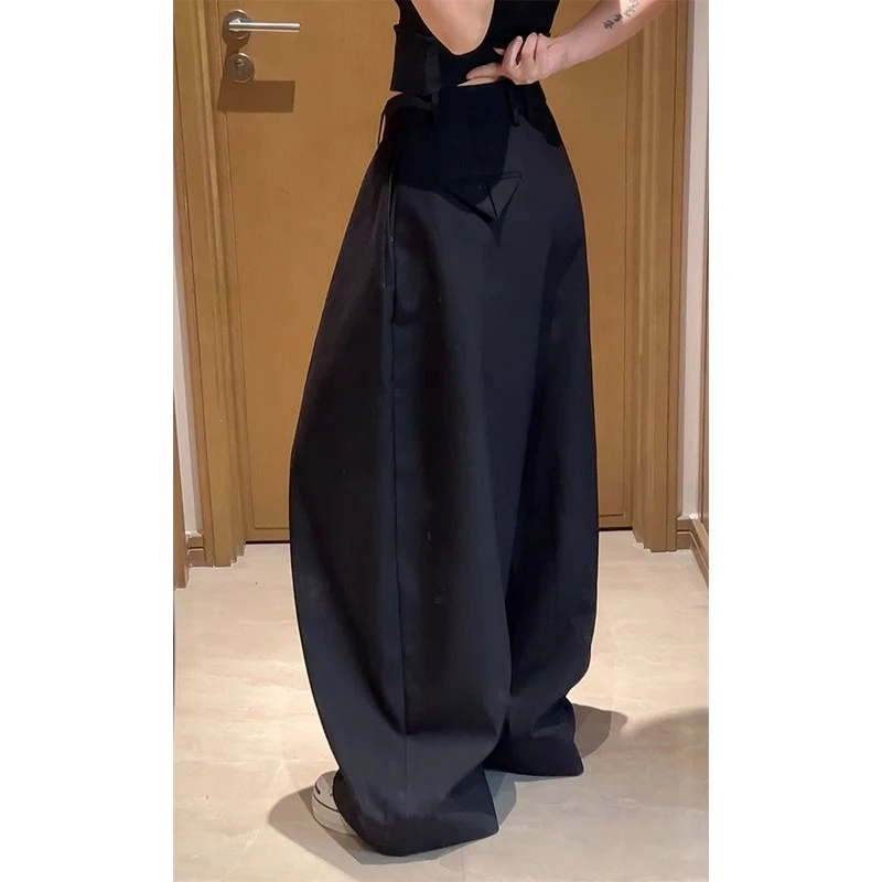 欧洲站春秋新款大码西裤时尚高腰显瘦气球版休闲裤女宽松阔腿裤女