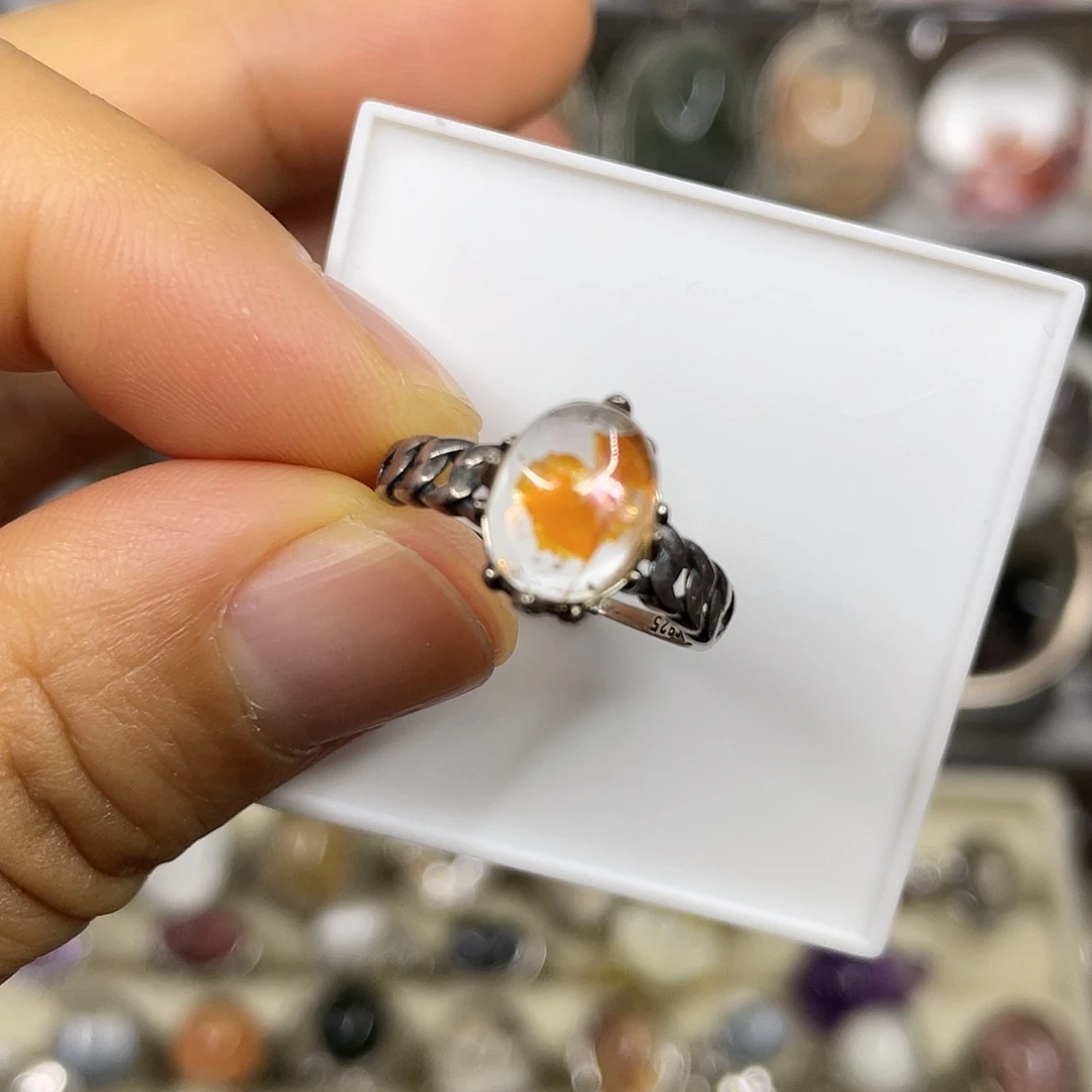【闪购商品】银S925镶嵌珠宝半成品水晶戒指