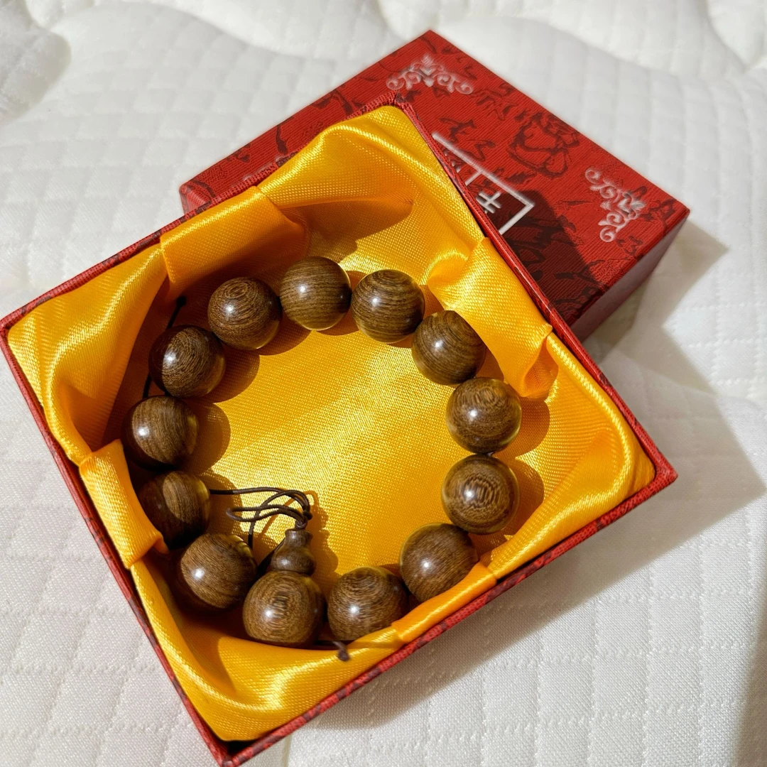 金丝檀木手串  原木 带礼品盒