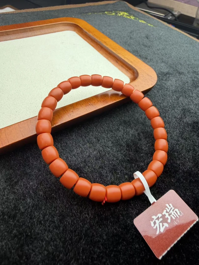 ［宏瑞南红］保山阿东寨（云端典藏）直切7mm+多样性发一HR1-007