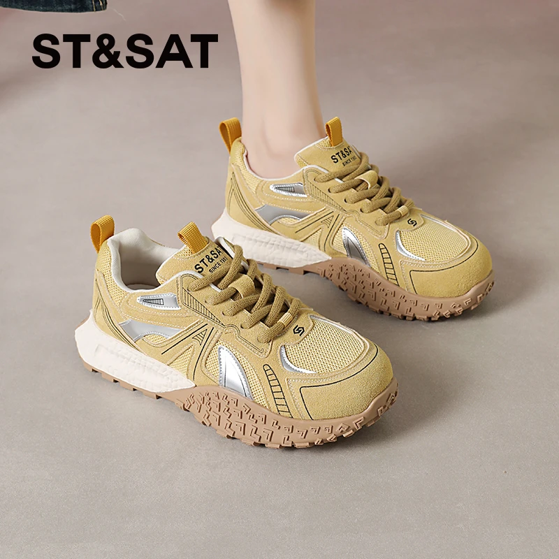 星期六小众德训鞋女士2025新款夏季女鞋休闲鞋厚底百搭小众阿甘鞋