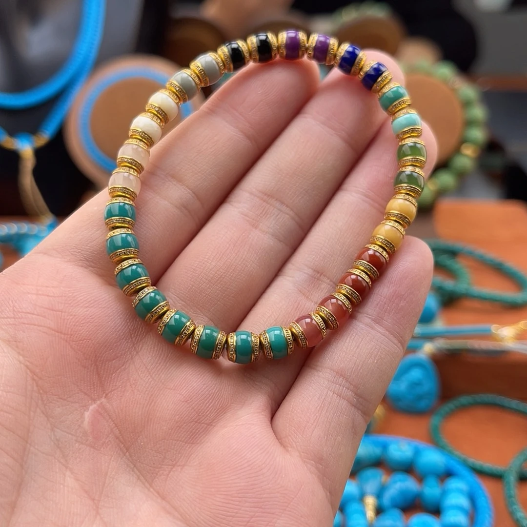 绿松石18K金镶嵌配饰