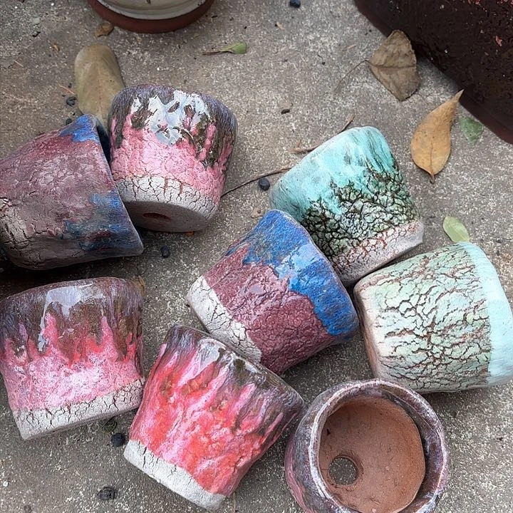 紫砂茶碗手捏八个口径 8*8