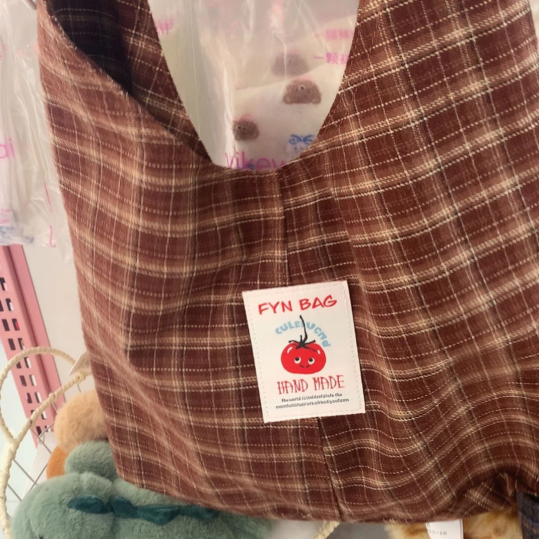 皮质铁合金格子单肩包包