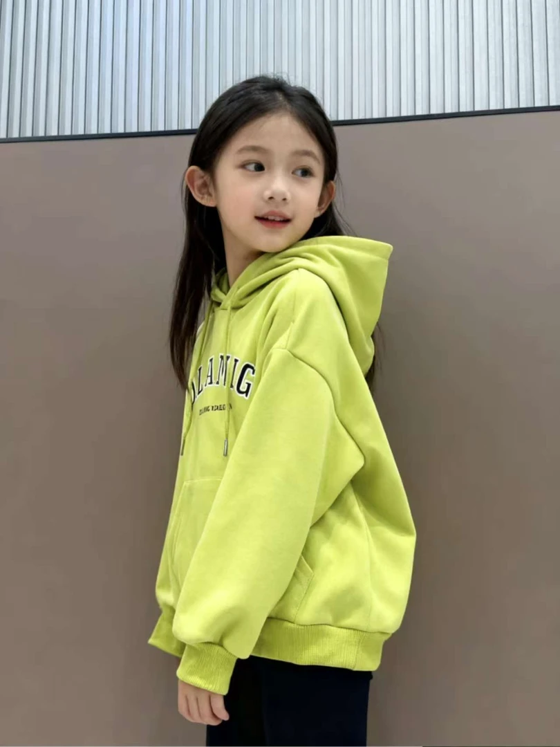 A200304童装女童卫衣2025秋新款儿童潮酷休闲时尚洋气连帽卫衣潮