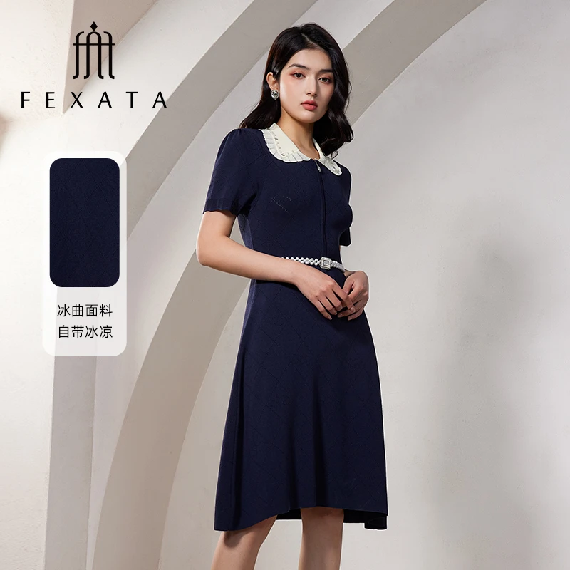 【媛媛女王严选】FEXATA斐格思连衣裙法式休闲轻复古针织裙