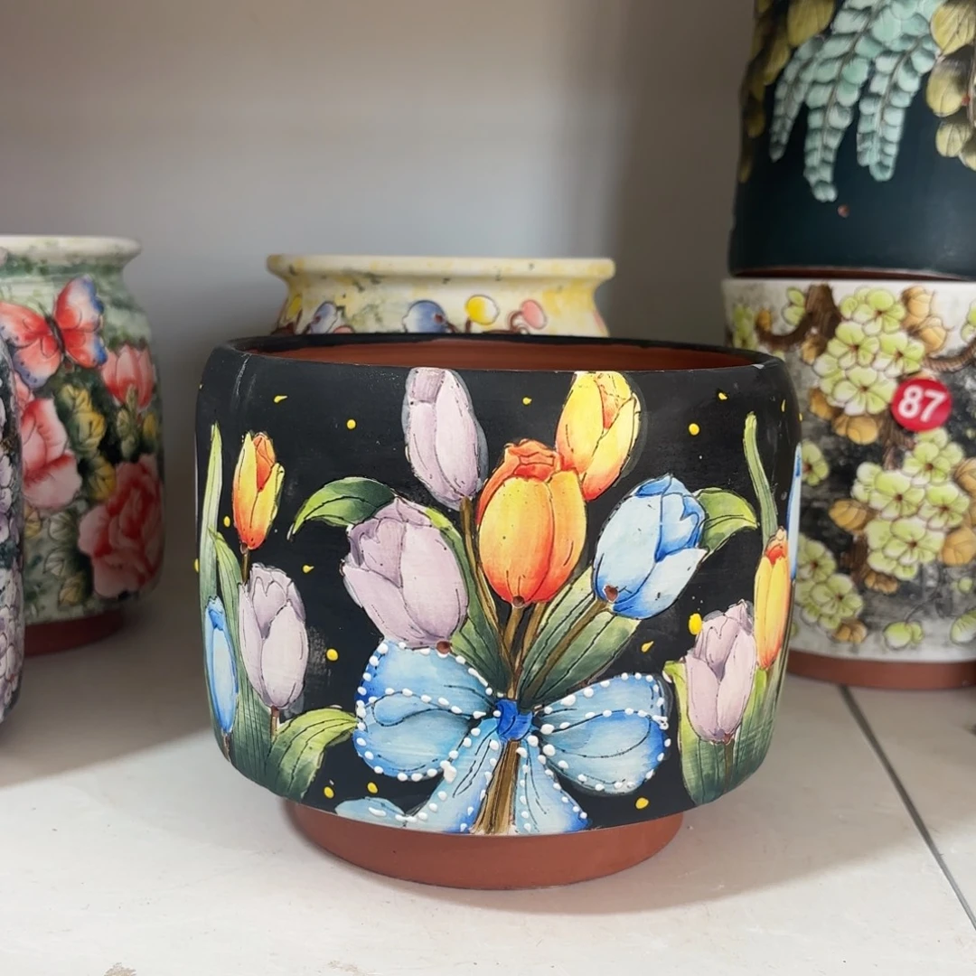 景德镇手绘花盆陶瓷14/12