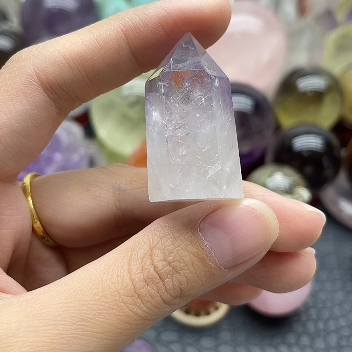 水晶未镶嵌珠宝半成品85紫水晶柱