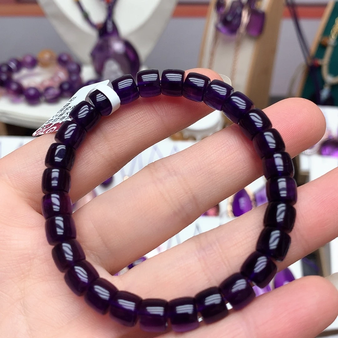 紫晶珠宝半成品未镶嵌L 乌拉圭手串7mm