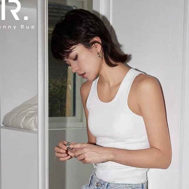 螺纹带胸垫基础长背心