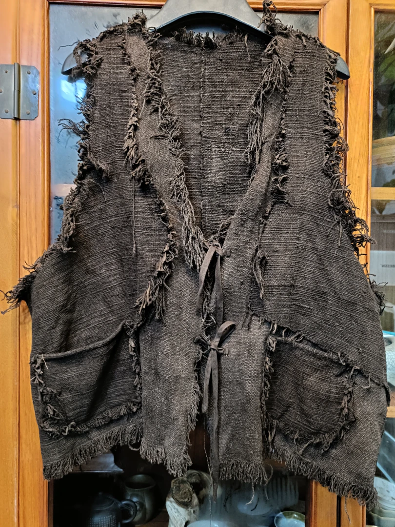 火草布，老麻拼接马甲（衣长53厘米胸围140厘米）