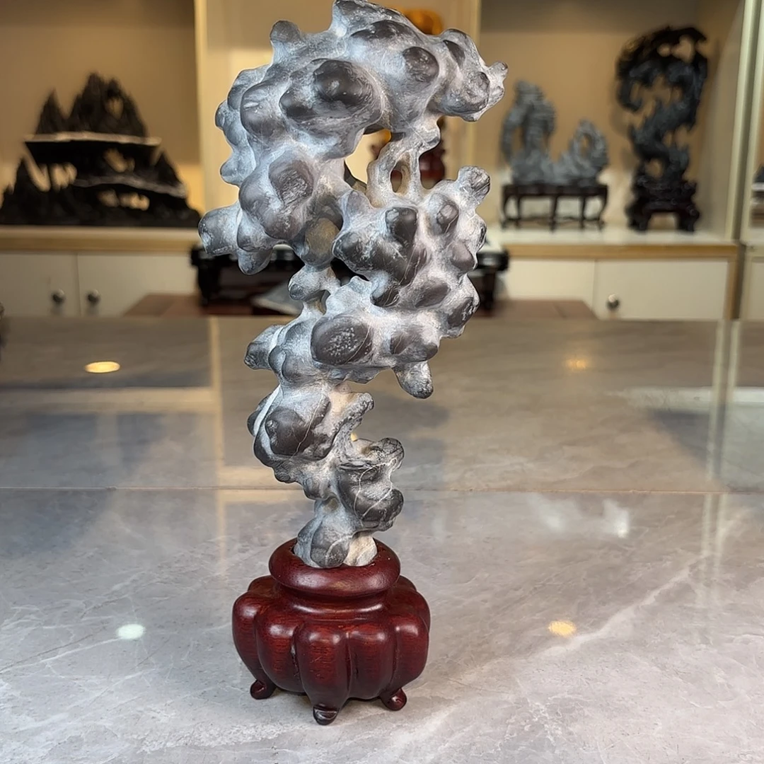@***哥灵璧石手工雕刻奇石摆件
