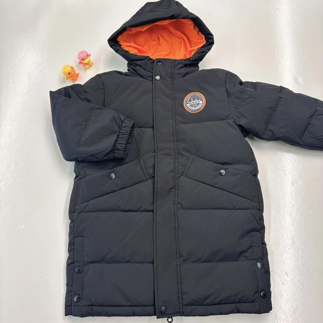 B.DUCK小黄鸭街头玩家系列男童女新款长款保暖潮保暖羽绒服 A028