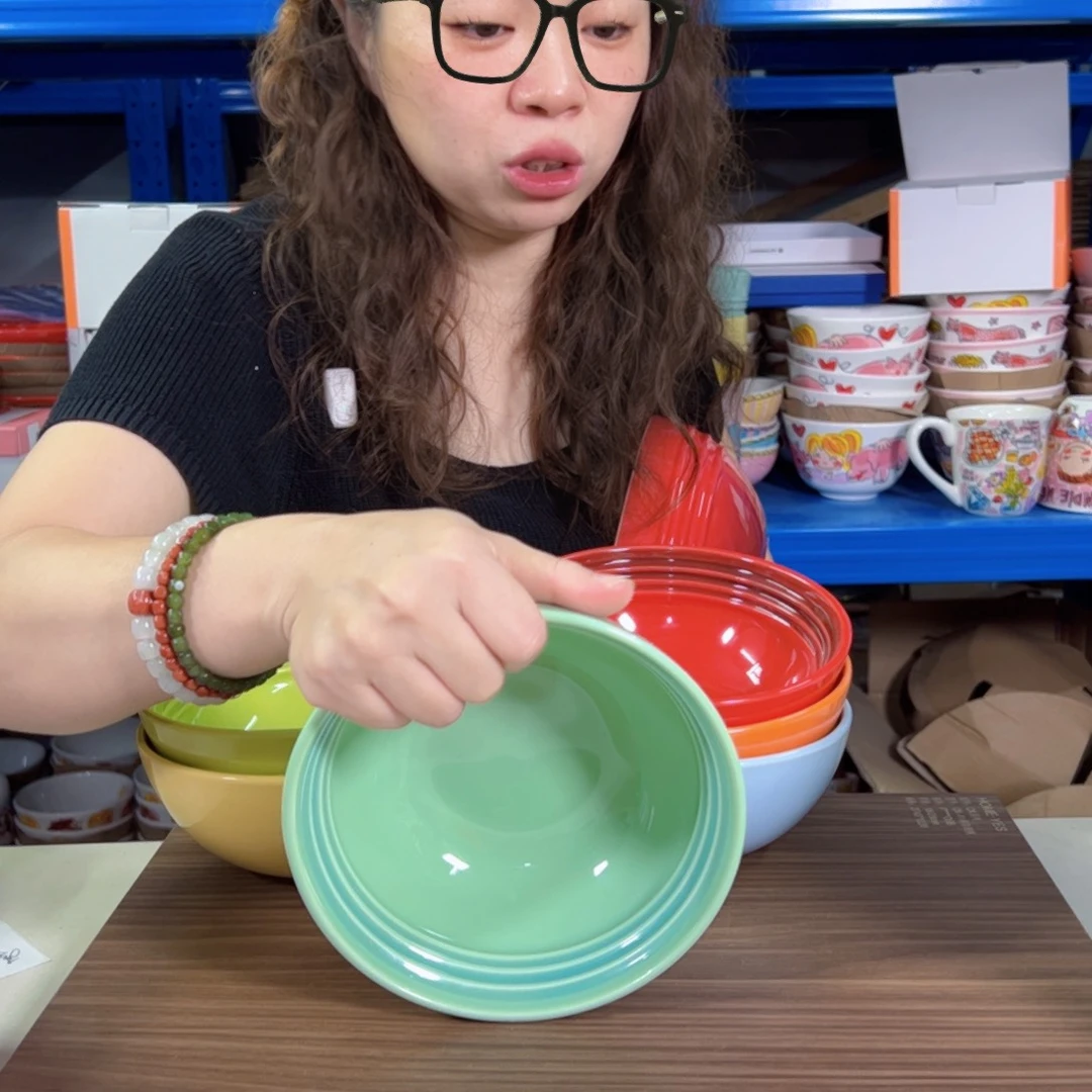 陶瓷青羽色温哥华面碗