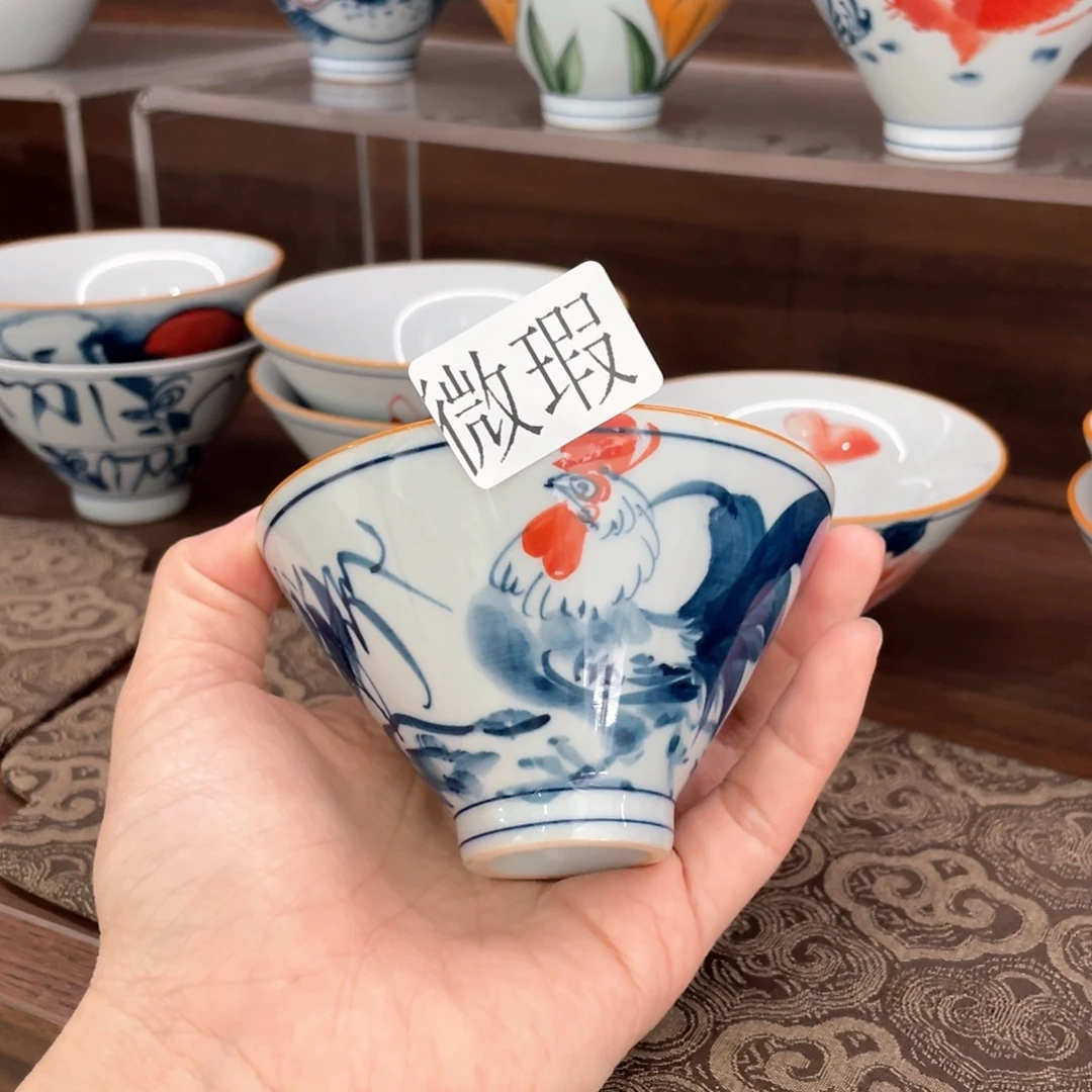 微瑕釉下彩纯手绘