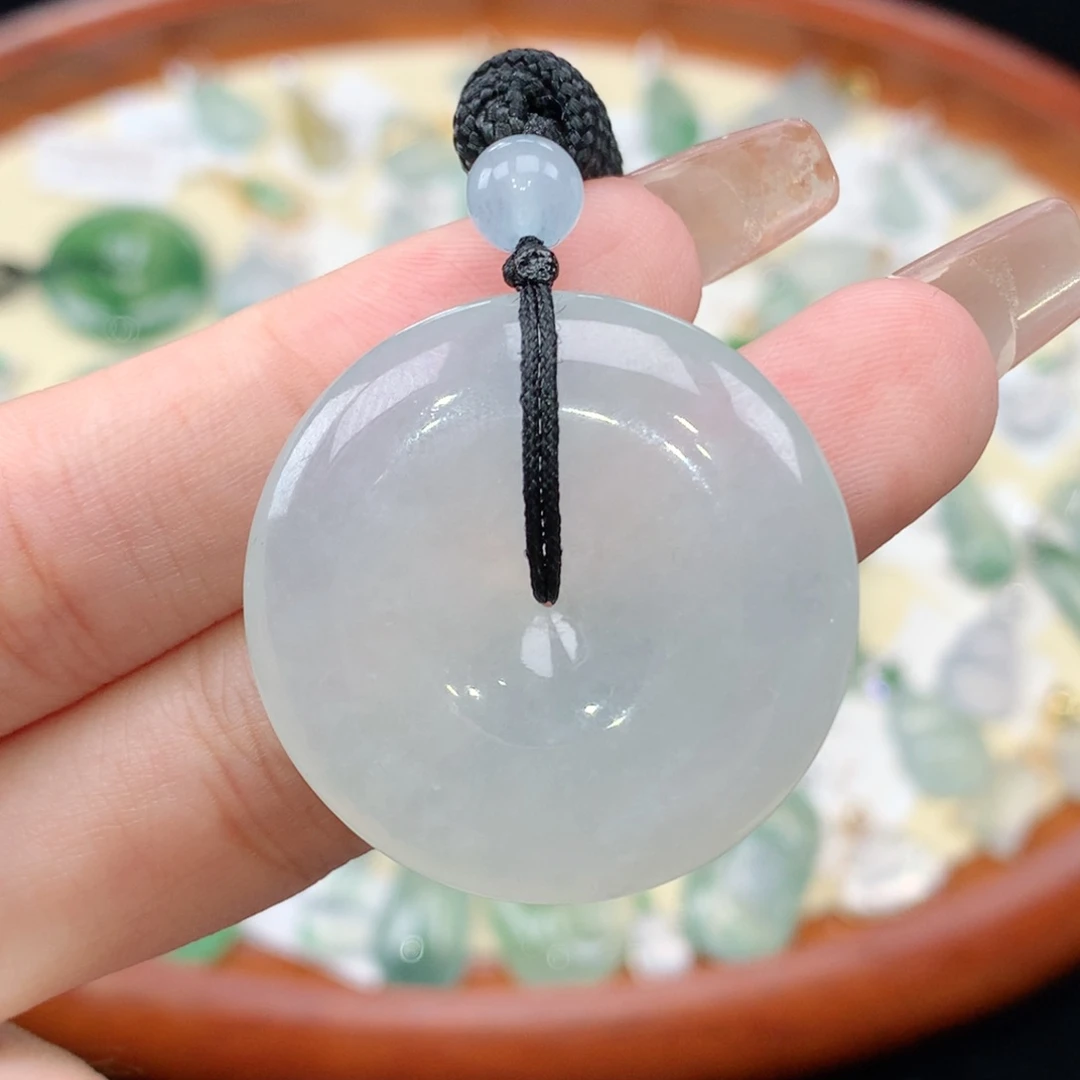 颈饰未镶嵌翡翠天然缅甸A货翡翠平安扣