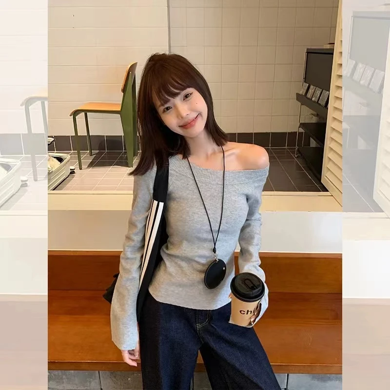 徐秋阳  斜底  百搭时尚休闲设计感显瘦显白毛衣YM175-