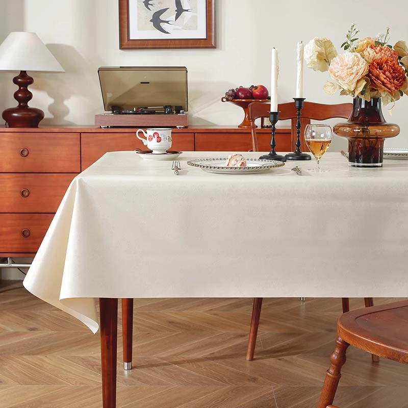 pu复古免洗长方形餐桌布防水防油防烫客厅茶几台布轻奢高级感