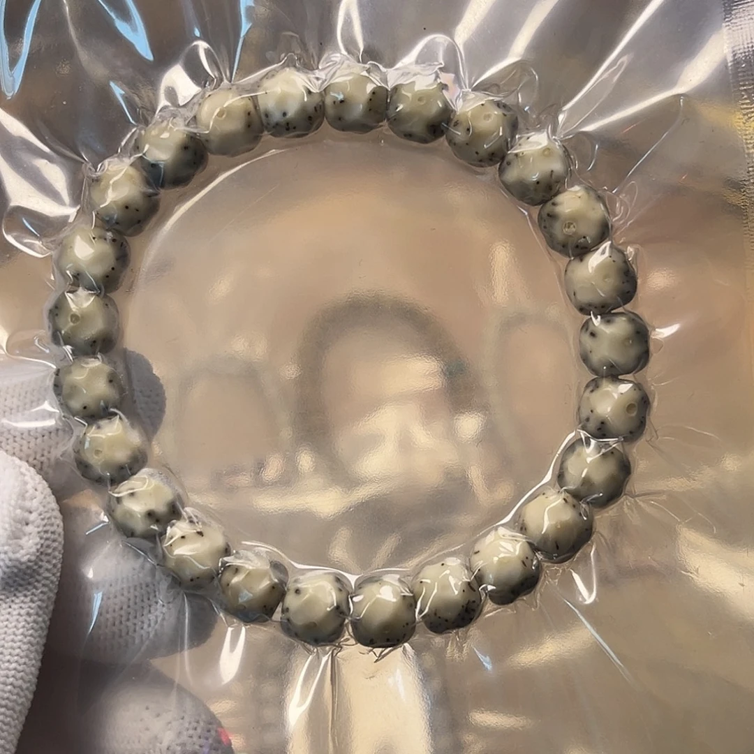 星月菩提手串9改无相全玉化半壁留白