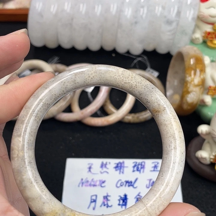 硅化珊瑚（珊瑚玉）未镶嵌手镯53+