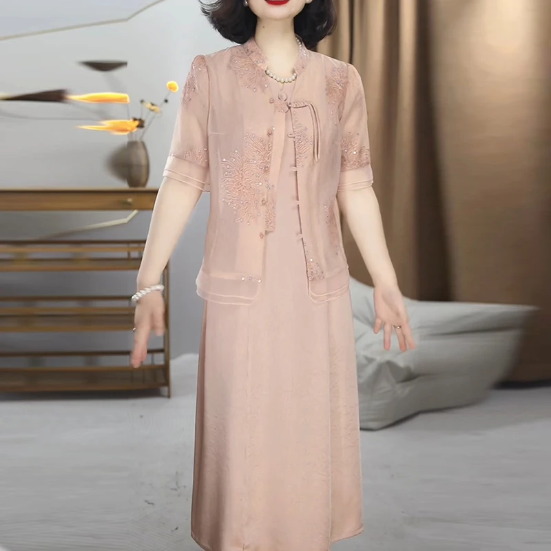 新中式国风套装连衣裙2025新款女夏季今年流行爆款气质减龄妈妈装