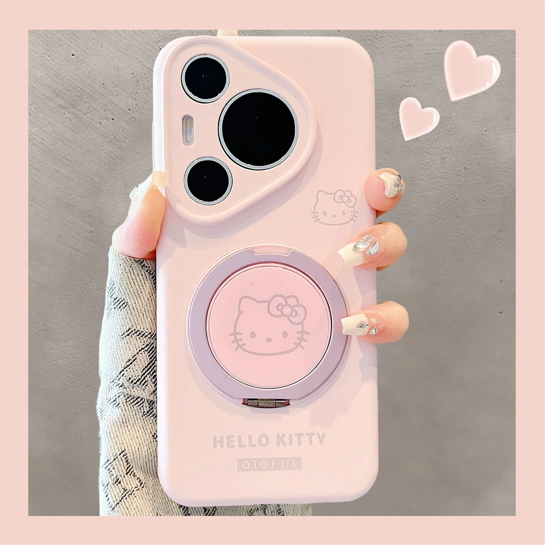 适用华为pura70pro+手机壳可爱卡通Kitty猫mate70pro新款液态硅胶